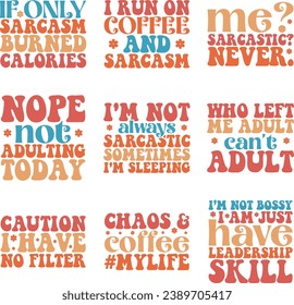 sarcasm retro design bundle and digital download