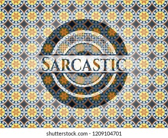 Sarcastic arabesque emblem. arabic decoration.