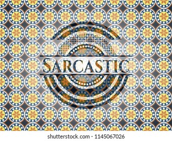 Sarcastic arabesque emblem background. arabic decoration.