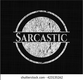 Sarcastische Kreide-Embleme auf der Tafel