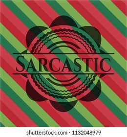 Sarcastic christmas colors style badge.