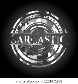 Sarcastic grey camouflaged emblem