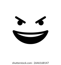 Sarcastic Grin with Squinty Eyes Showing Playful Mockery