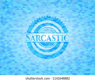 Sarcastic light blue mosaic emblem