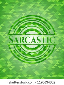 Sarcastic realistic green mosaic emblem