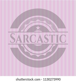 Sarcastic retro pink emblem