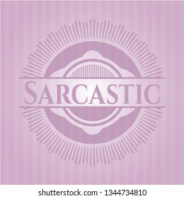 Sarcastic retro pink emblem