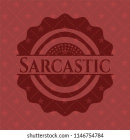 Sarcastic retro red emblem