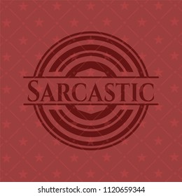 Sarcastic retro style red emblem