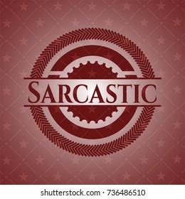 Sarcastic retro style red emblem