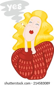 sarcastic secretary with a cigarette