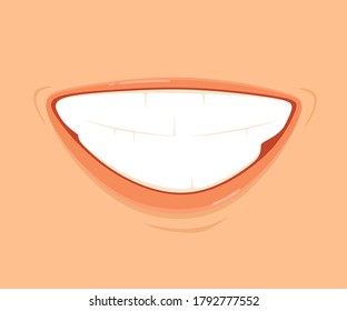 A Sarcastic Smile. Vector Illustration In Flat Cartoon Style.