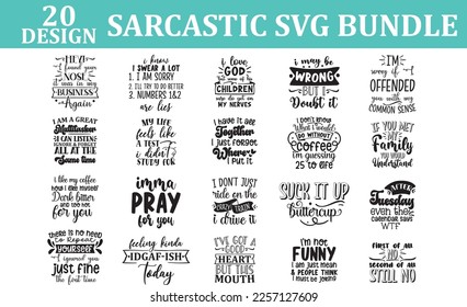 Sarcastic SVG Bundle - Sassy Funny Quotes for Coffee Mugs