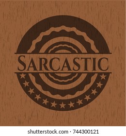 Sarcastic wooden emblem