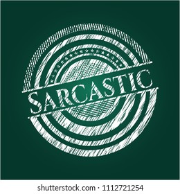  Sarcastic written with chalkboard texture