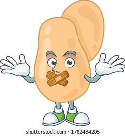 Sarcina mascot cartoon design with quiet finger gesture. Vector illustration