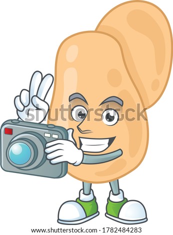 Sarcina photographer mascot design concept using an expensive camera. Vector illustration Stock photo © 