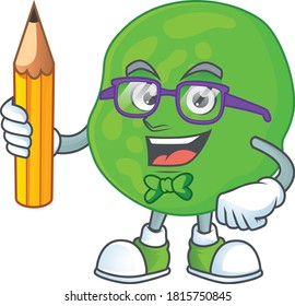 Sarcina ventriculli student Mascot design concept studying at home. Vector illustration