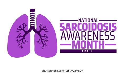 Sarcoidosis Awareness Month background banner or poster design template. observed every year in  April. Holiday concept. Use to any Template, card, poster, placard, template.