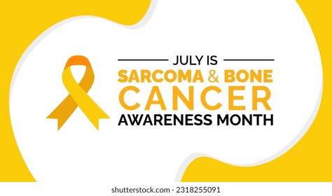 Sarcoma and Bone Cancer Awareness Month background, banner, poster and card design template celebrated in july.