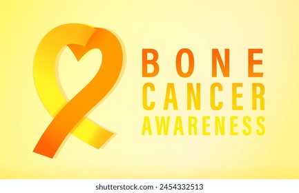 Sarcoma and bone cancer awareness month in july. Abnormal growth of cells in bones. Ewing sarcoma. Landscape poster, banner in yellow color. Editable vector illustration. Horizontal background svg