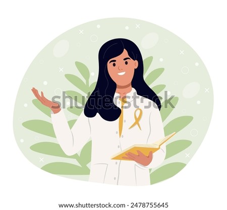 Sarcoma and Bone Cancer Awareness Month. Yellow Ribbon. Template for background, banner, card, poster with text inscription.