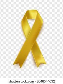 Sarcoma and Bone Cancer Awareness Week. The ribbon is yellow, isolated on a transparent background. Vector design template for a poster.