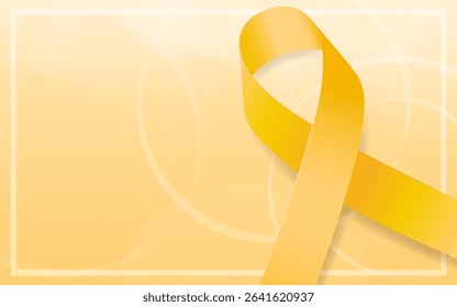 Sarcoma cancer awareness month сoncept.  Banner template with yellow ribbon. Vector illustration.
