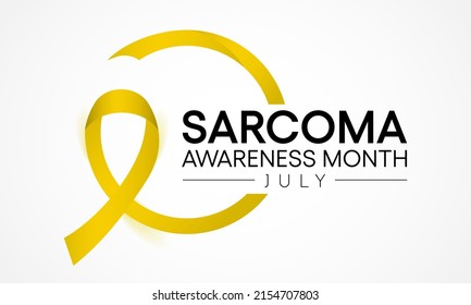 Sarcoma cancer awareness month is observed every year in July, it is a type of cancer that begins in bone or in the soft tissues of the body, including cartilage, fat, muscle. Vector illustration