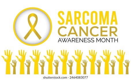 Sarcoma cancer awareness month observed every year in July. Template for background, banner, card, poster with text inscription.