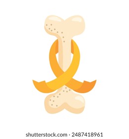 sarcoma day bone with ribbon isolated
