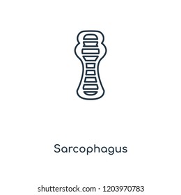 Sarcophagus concept line icon. Linear Sarcophagus concept outline symbol design. This simple element illustration can be used for web and mobile UI/UX.