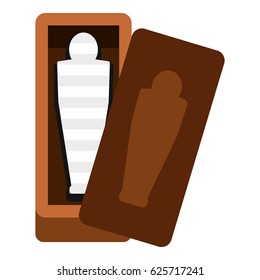 Sarcophagus of an Egyptian mummy icon flat isolated on white background vector illustration