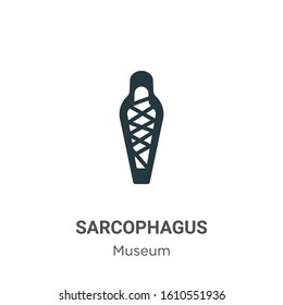 Sarcophagus glyph icon vector on white background. Flat vector sarcophagus icon symbol sign from modern museum collection for mobile concept and web apps design.