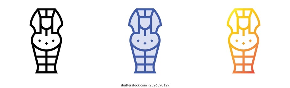 sarcophagus icon. Linear, Blue Fill and Gradient Style Design Isolated On White Background