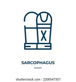 Sarcophagus icon. Linear vector illustration from desert collection. Outline sarcophagus icon vector. Thin line symbol for use on web and mobile apps, logo, print media.