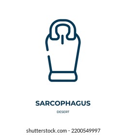 Sarcophagus icon. Linear vector illustration from desert collection. Outline sarcophagus icon vector. Thin line symbol for use on web and mobile apps, logo, print media.