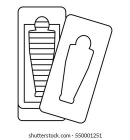 Sarcophagus icon. Outline illustration of sarcophagus vector icon for web