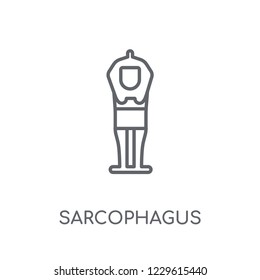 Sarcophagus linear icon. Modern outline Sarcophagus logo concept on white background from Museum collection. Suitable for use on web apps, mobile apps and print media.