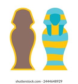 Diseño de Ico plano de Vector de sarcófago