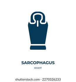 sarcophagus vector icon. sarcophagus, history, mummy filled icons from flat desert concept. Isolated black glyph icon, vector illustration symbol element for web design and mobile apps