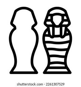 Sarcophagus Vector Line Icon Design