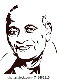 Sardar Patel,Vallabhbhai Patel, The First Deputy Prime Minister Of India, (31 October 1875 – 15 December 1950), Born And Raised In The Countryside Of Gujarat In India,Vallabhbhai Patel Vector Image.