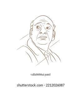 sardar vallabhbhai patel line drawing vector illustration