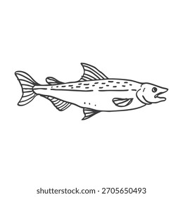 Elemento de dibujo a mano de pez sardina
