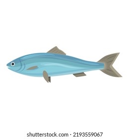 Sardine fish icon cartoon vector. Sea herring. Food animal