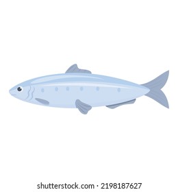 Sardine fish icon cartoon vector. Ocean food. Hand conserve