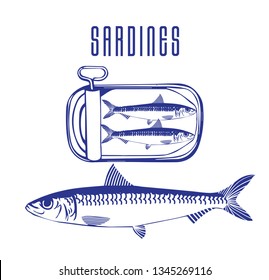 Sardine Fish And Sadine Can