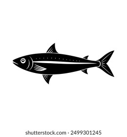 Sardine fish vector on white background