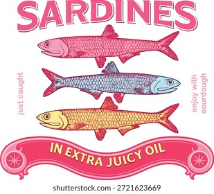 Sardine fish for vector prints or artwork.